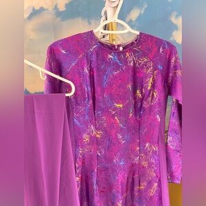 Ao dai nhu anh kim set, Vietnamese women’s traditional long dress m 2 purple